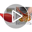 Vovoly Large Silicone Cooking Spoon Set Black - Deep Bowl & Measurement Mark, 2 PCs