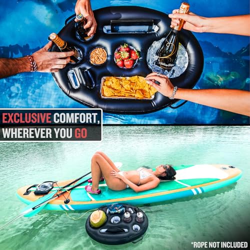 Floating Drink Holder for Pool and Hot Tub - Black, Supports Up to 50 LBS