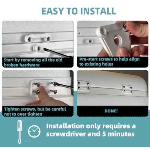 Cooler Hinge and Latch Replacement Kit for Igloo,Repair and Replace Cooler Components,4 Hinges and 2 latches