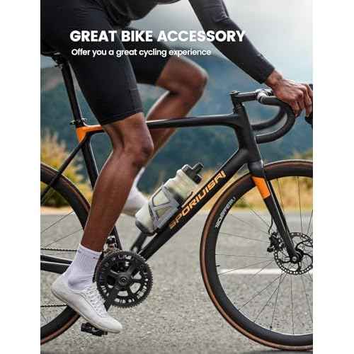 Lamicall Bike Water Bottle Holder - [Tracker Storage] [Adjustable Spring Design] Bike Cup Holder, Bicycle Drink Cage, Cycling Bike Water Bottle Cage with Screws Tool, for 2.28-3.39" Diameter Bottles