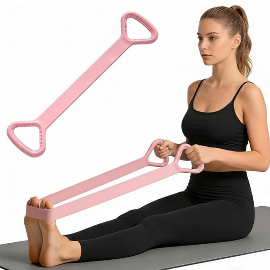 Figure 8 Resistance Bands with Handles, Silicone Exercise Bands for Women & Men, 20 lb Tension Rope for Arm Workout Equipment, Stretching Bands for Yoga (1, Pink)