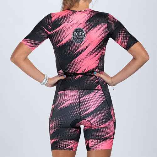 Zoot Women¡¯s LTD Tri Aero Fz Racesuit, Short Sleeve Aerodynamic Cycle Race Swim Bike Run Tri Suit with Pockets UPF 50+ Fabric