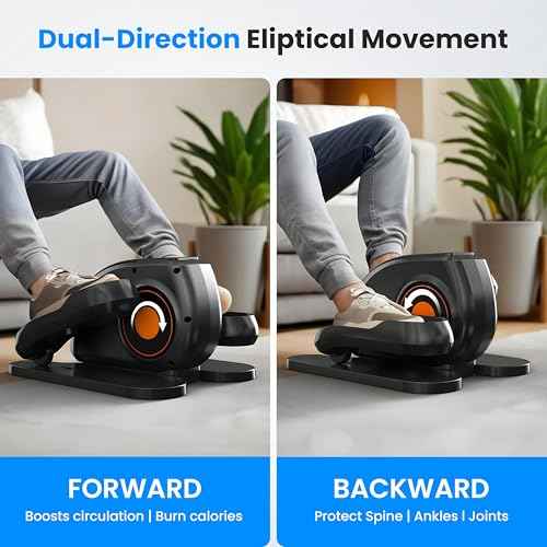 Under Desk Elliptical Machine with Remote Control, Electric Ellipse Leg Exerciser for Seniors Adults Home, 12 Adjustable Speeds, Quiet Portable Seated Pedal Exerciser, LED Monitor, Fully Assembled