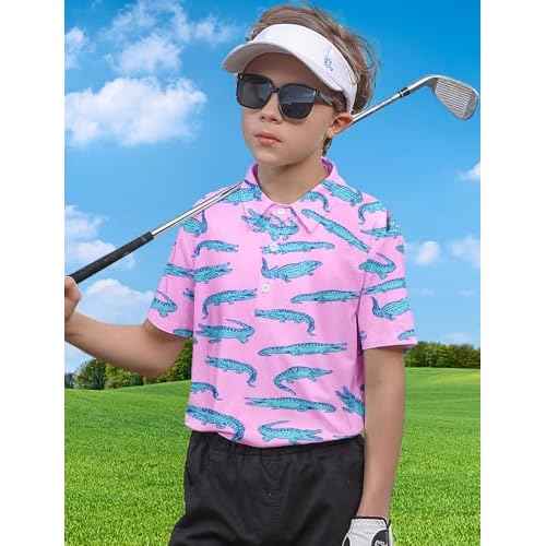 Boys Performance Polo Shirt Short Sleeve Golf Clothes for Active Casual Size 5-14