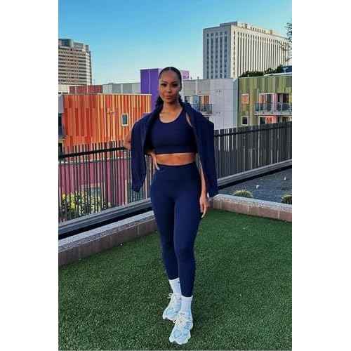 Fabletics Women's On-The-Go PowerHold High-Waisted Legging, Maximum Compression, Flattering, XL/Regular | 27, Deep Navy