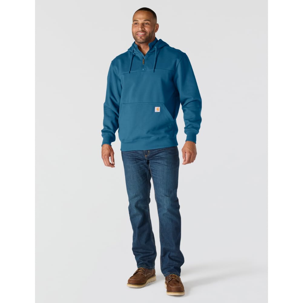 Carhartt Men's Paxton 1/4-Zip Sweatshirt, Dark Tranquil Blue Heather, XX-Large