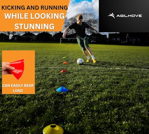 Flexible Soccer Cones Set of 25-60 with Mesh Bag for Sports Training