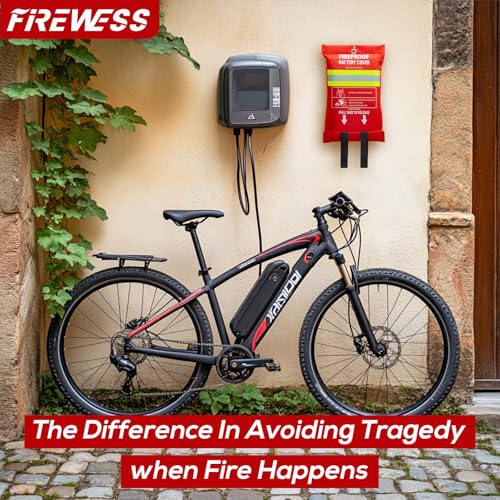 Fireproof Battery Blanket for Lithium Batteries 59x79 Inch Safety Cover for E-bike & Scooter