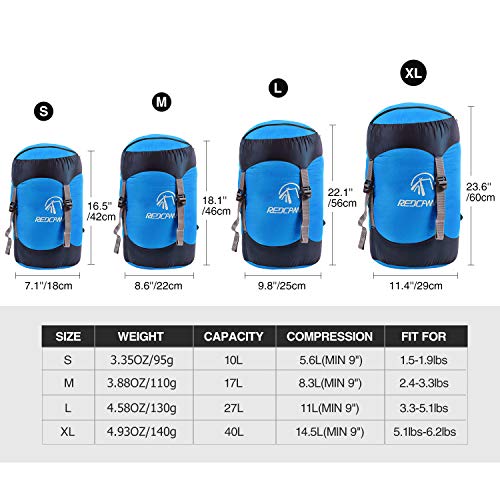 Nylon Compression Stuff Sack for Sleeping Bags - Lightweight Backpacking Gear
