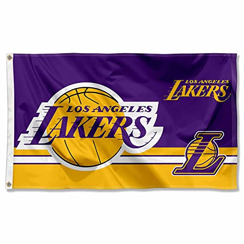 Los Angeles Lakers Dual Logo Indoor Outdoor Flag Banner