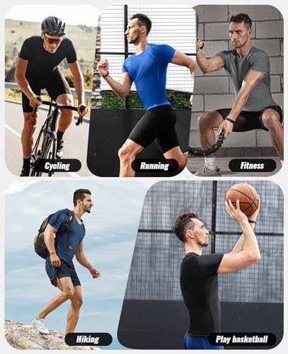 Niksa Men's Compression Shirts 2 Pack - Large White Short Sleeve Athletic Tops