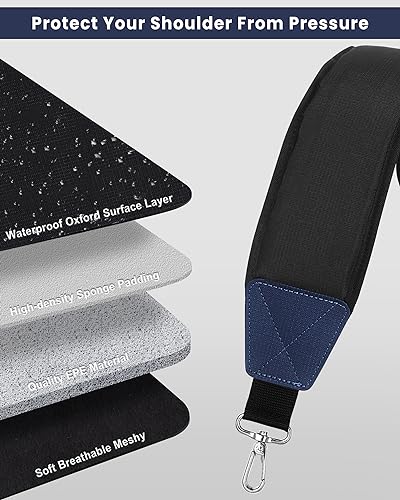 Golf Bag Strap Single Padded Shoulder Strap Adjustable Thick Pad Black & Blue