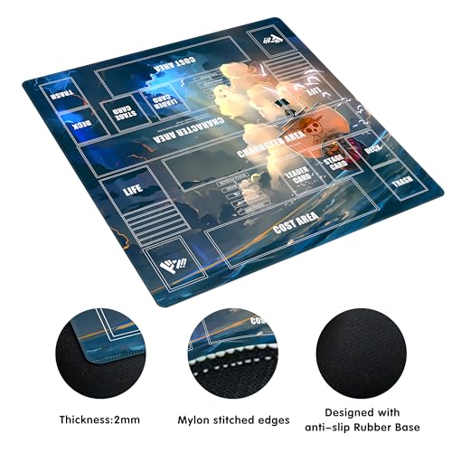 One Piece Card Game Playmat for Two Players 24x24 Inches with 4-Pocket Binder Set - Variation 3