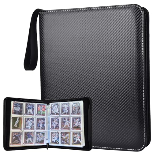Black 9-Pocket Trading Card Binder Holds 720 Cards - Removable Pages