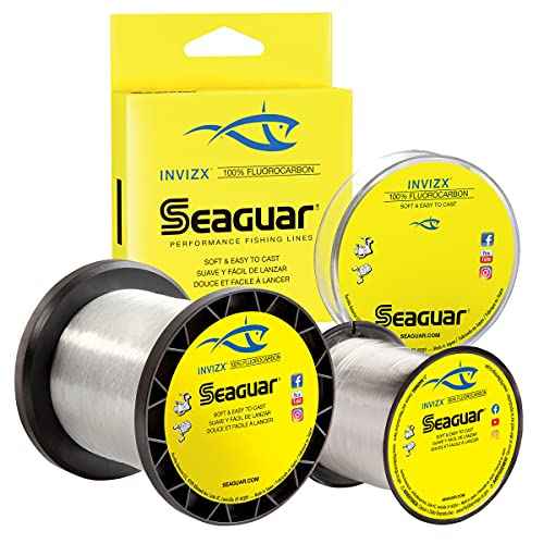 Seaguar InvizX Multi-Species Fishing Line for Casting, Live Bait, Freshwater, 100% Fluorocarbon, Clear, Multiple Sizes