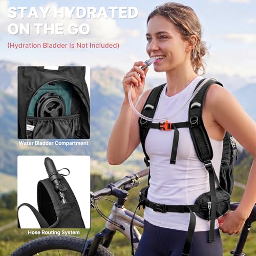 20L Hiking Backpack with Waist Strap for Women Men - Black Variation
