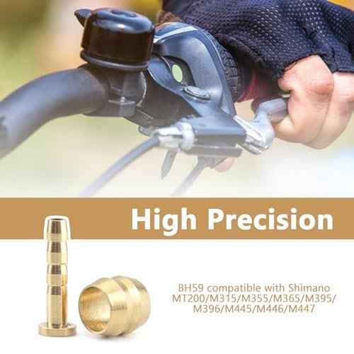 10 Set Bicycle Olives and Barbs Insert Brass Connecting Insert Hydraulic Disc Brake Hose Olive Connector Component Insert Replacement Compatible with Brake Hose (BH59)