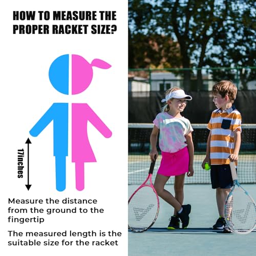 Kids Tennis Racket 17 Inch for Juniors - Sunrise Pink with Bag