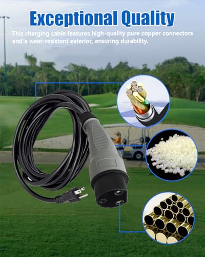 Gray Golf Cart Charger Cord for MadJax X Series 10ft Replacement