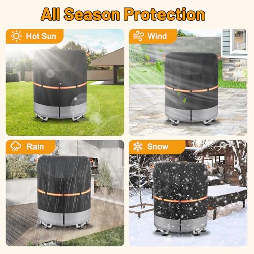 Kids Mini Trampoline Cover 55-60 Inch Waterproof UV Resistant Heavy Duty 600D with Drawstring & Buckles - Black
