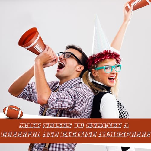 12 Pack Football Cheer Megaphones with White Lids - Plastic Sport Party Accessories