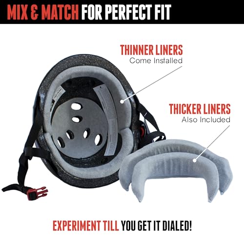 Triple Eight Certified Sweatsaver Helmet for Skateboarding, BMX, Roller Derby, Roller Skating, Inline Skating, Scooter and Bike