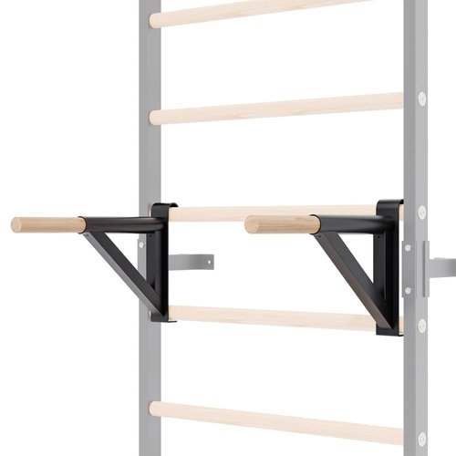 Gsskny Adjustable Dip Bar Attachment for Swedish Ladder | Non-Slip Double-Bar Handles | Heavy Duty Parallel Bars | Quick-Install Dip Bars Height & Width Adjustable, 330lb Capacity