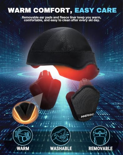 InnerKing Adult Ski & Snowboard Helmet Black Medium 360° Adjustable Fit
