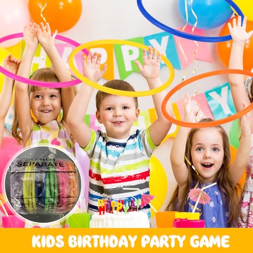4.7 Inch Plastic Ring Toss Rings Set - 48 Colorful Carnival Game Rings
