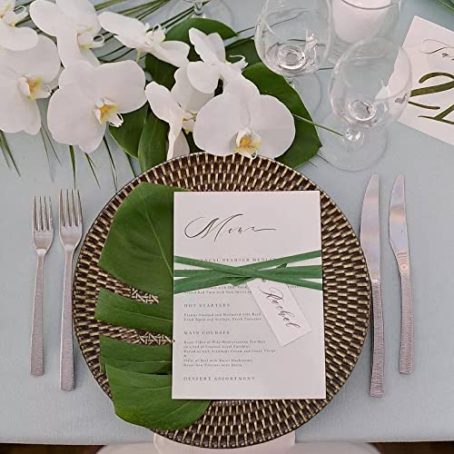 Brown Faux Rattan Charger Plates Set of 6 Rustic Round Dinner Chargers for Events