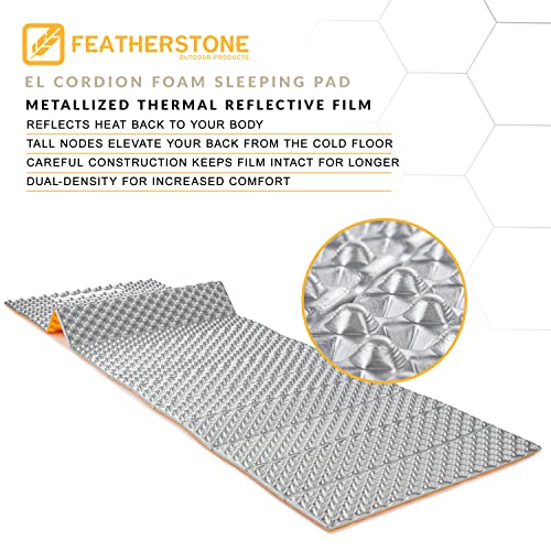 Featherstone Outdoor Insulated Sleeping Pad - Marigold, R-Value 2.1, Ultralight Foam Mattress for Backpacking & Camping