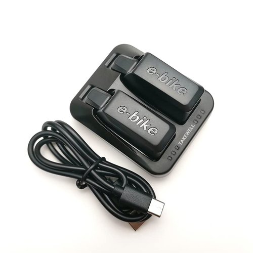 TAKEWELL 2 Pcs Batteries + Dual-Port Charger for SRAM AXS/eTap, The Charger Unit Comes with USB C, Both Batteries can be Quickly Charged at The Same Time, 300 mAh 7.4 V 2.2 Wh for One Battery.