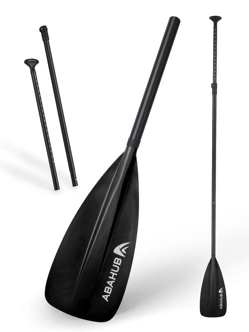 Abahub SUP Paddles - 3 Piece Adjustable Stand up Paddle - Lightweight Oar for Paddleboard, Aluminum Alloy PU Coated Shaft 68" - 84", Black Plastic Nylon Blade