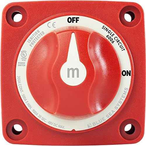 Blue Sea Systems 6006 m-Series ON/OFF Battery Isolator Switch with Locking Key, Red