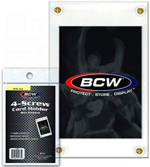 BCW 4-Screw Card Holder - 15ct | Recessed 20 Pt Trading Card Protector