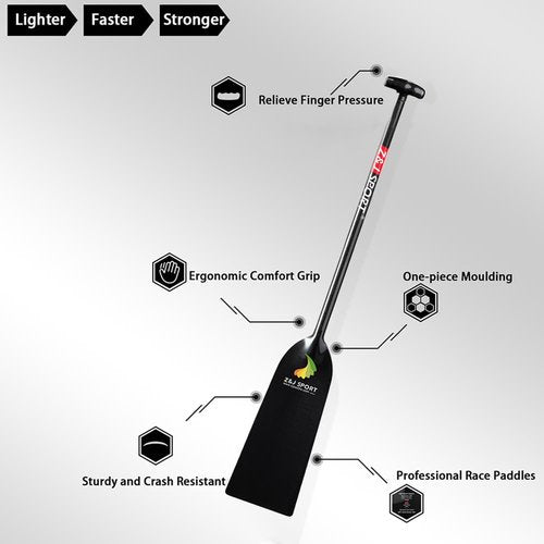 Z&J SPORT Dragon Boat Paddle Carbon Fiber, IDBF Approved Paddle with T Handle for Dragon Boat Paddler, Full Carbon Dragon Boat Paddles for Dragon Boat Team（46”）