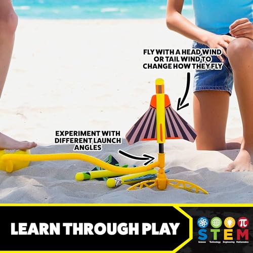 Stomp Rocket Stunt Plane Rocket Launcher Toy with 3 Foam Planes - Kid-Powered Fun