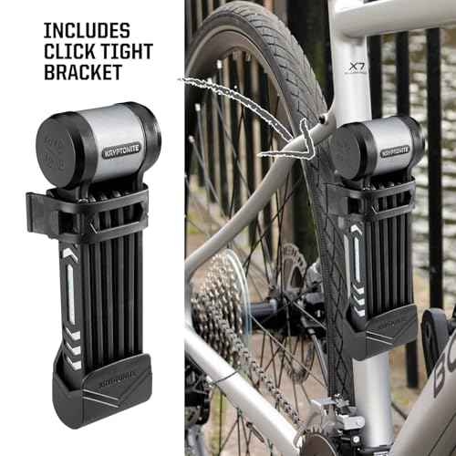 Kryptonite Kryptolok 685 Folding Bike Lock, Compact Lightweight High Security Anti-Theft Foldable Bicycle Lock with 2 Keys and Mount for E-Bikes Scooter Road Mountain Bikes, 85cm (33 in)