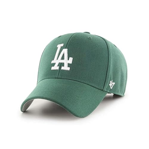 47 Los Angeles Dodgers Mens Womens MVP Adjustable Velcroback Dark Green Hat with White Logo