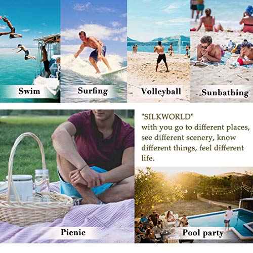 SILKWORLD Men's Swim Trunks Quick Dry Beach Shorts with Pockets