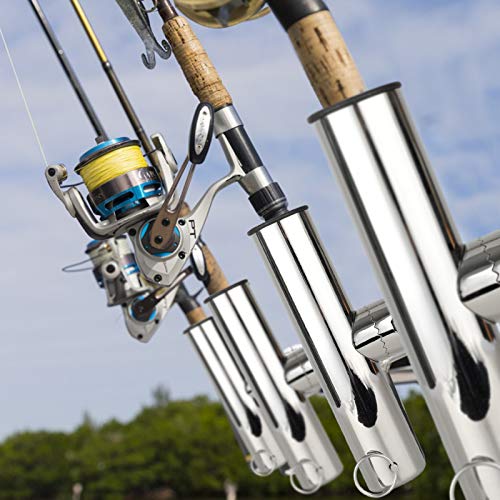 Stainless Steel Trolling Rod Holder Clamp Side Mount Fishing Pole Support 2PCS - Kayak Boat Sailboat