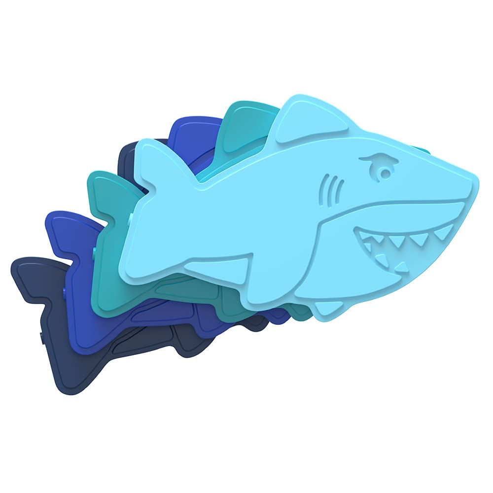 Bentgo Buddies Reusable Ice Packs: Slim Design for Lunch Boxes, Lunch Bags, and Coolers, Quick Freeze, PFAS- and BPA-Free, Multicolored 4-Pack (Shark)