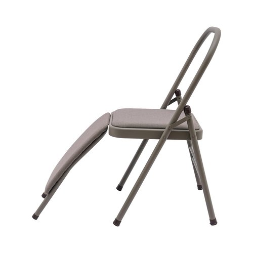 Foldable Yoga Auxiliary Chair Balance Handstand, Stool with Lumbar Support, Relieve Neck and Back 242 lbs, for Adults, Waist/Leg Exercises, Hip Movement, Meditation, Stretching,Home, Studio (Grey)
