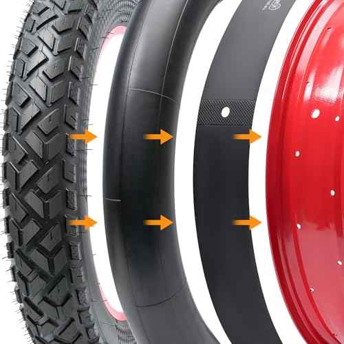 YunSCM 26x4.0 Inch Rim Strip Rim Tape Fat Tire Liner PVC Inner Tube Cushion Protector Anti Puncture for Bikes (Black) 2-PCS