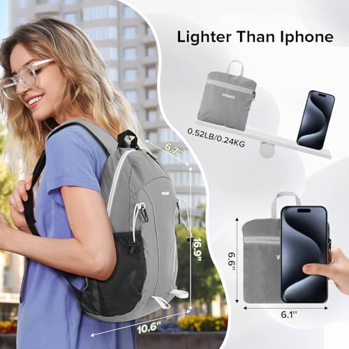 Water-Resistant 15L Hiking Daypack Lightweight Travel Backpack