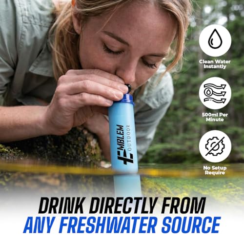 Portable Water Filter Straw 2-Pack for Camping & Emergency Preparedness - Variation 2