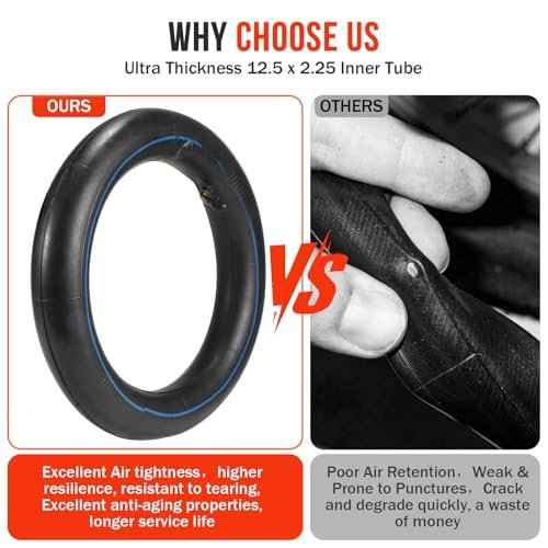 12.5 x 2.25 Inner Tube,2 Pack 12 1/2 x 2 1/4 Inner Tube with Angled Valve Replacement for Electric Scooters,Mini Bikes,Mobility Scooters,Pocket Bike
