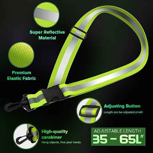 Reflective Sash for Walking at Night, High Visibility Reflective Running Gear Night Walking Safety Gear for Men Women Kids, Reflective Sash with 2 Pcs Reflective Armbands for Running Walking