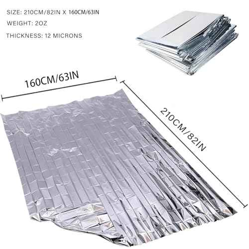 Emergency Foil Thermal Blanket (Pack of 25), 210 x 160 cm (82" x 63") Emergency shelter Survival Reflective Blankets Perfect for Outdoors, Hiking, Survival, Marathons or First Aid