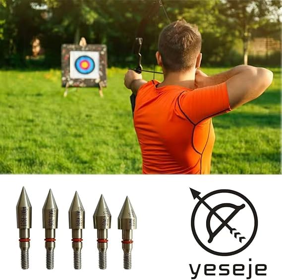 9/32” 100 Grain Stainless Steel Field Points for Archery - Front-Tapered Tips with O-Ring Lock, Mirror Polished Arrow Tips (12 Pack)